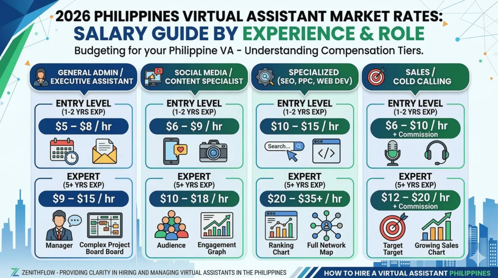 how to hire a virtual assistant philippines market rates